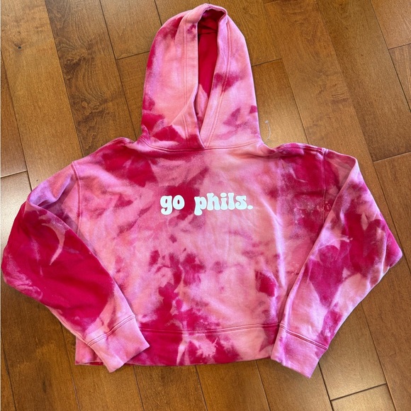 NWOT custom made Old Navy red Tie-Dye Philadelphia phillies Hoodie - Picture 1 of 4